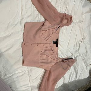 Mauve pink button up top